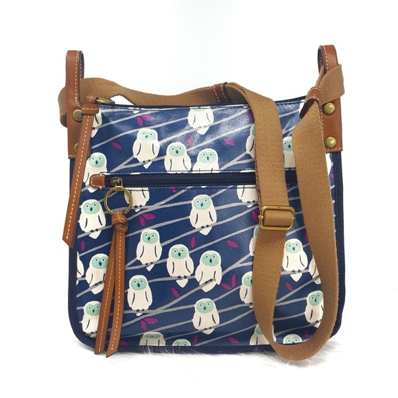 Fossil Handbags - Fossil Navy Snow Owl Keyper Crossbody NWOT